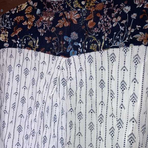 Mixed print, navy and white, tunic dress. - Picture 4 of 4